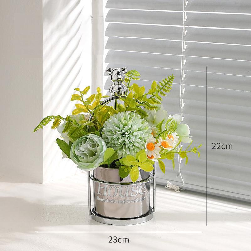 Bear flower basket living room decorative ornaments home accessories - Uflower