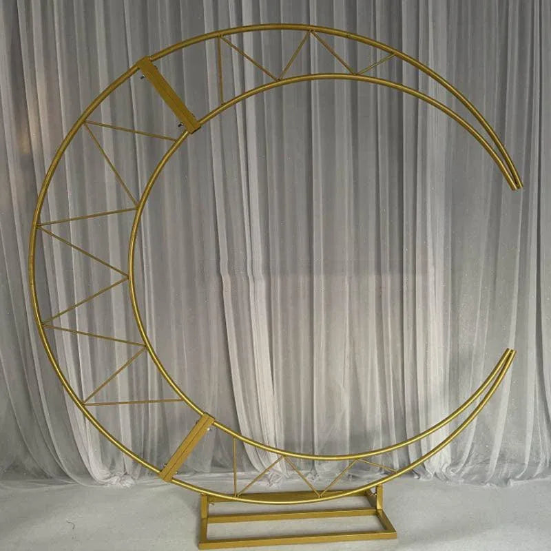 180CM Electroplated Moon Shaped Arch Wedding Flower Stand - Uflower