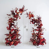 Uflower Composition Florale Rouge Corne Arche Accessoires de Toile de Fond de Mariage SET80134-01