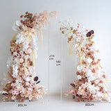 Uflower Brown Floral Arrangement Horn Arch Wedding Backdrop Props SET80222-01