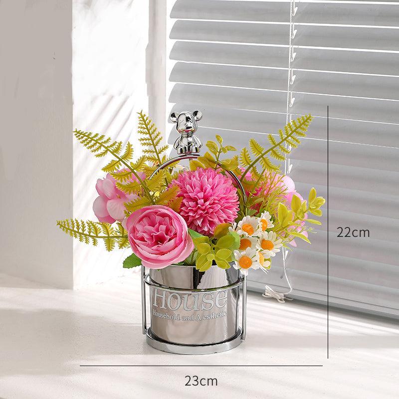 Bear flower basket living room decorative ornaments home accessories - Uflower