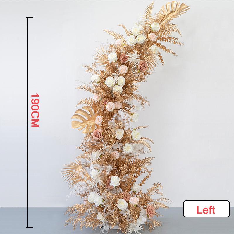 Rose Gold Flower Arch Corner Wedding Party Background Decoration - Uflower
