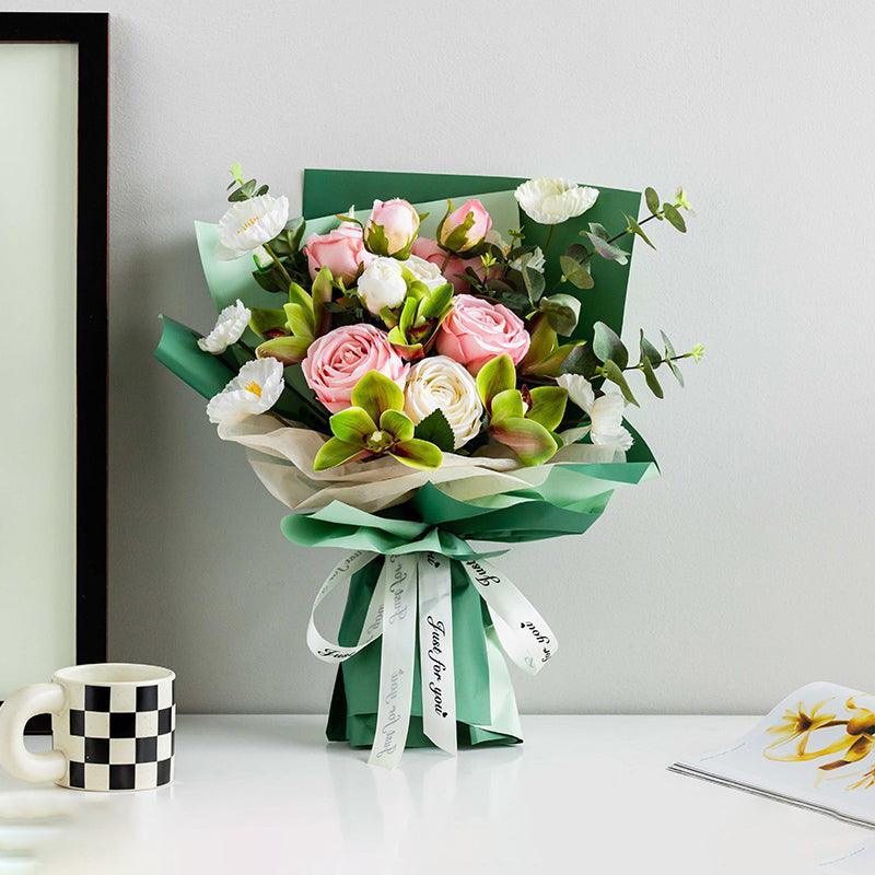 Rose simulation flower hand bouquet finished bouquet decorations fake flowers - Uflower