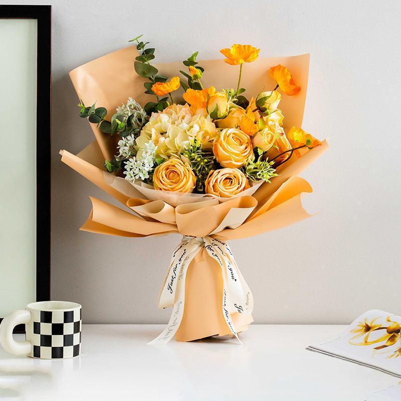 Rose simulation flower hand bouquet finished bouquet decorations fake flowers - Uflower