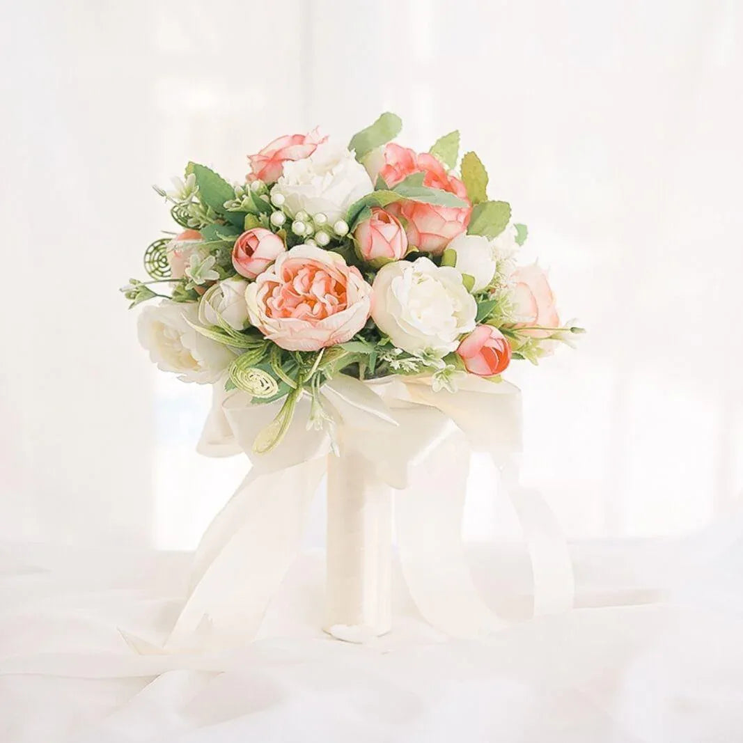 Bridal hand bouquet Red velvet rose hand bouquet Faux hand bouquet - Uflower