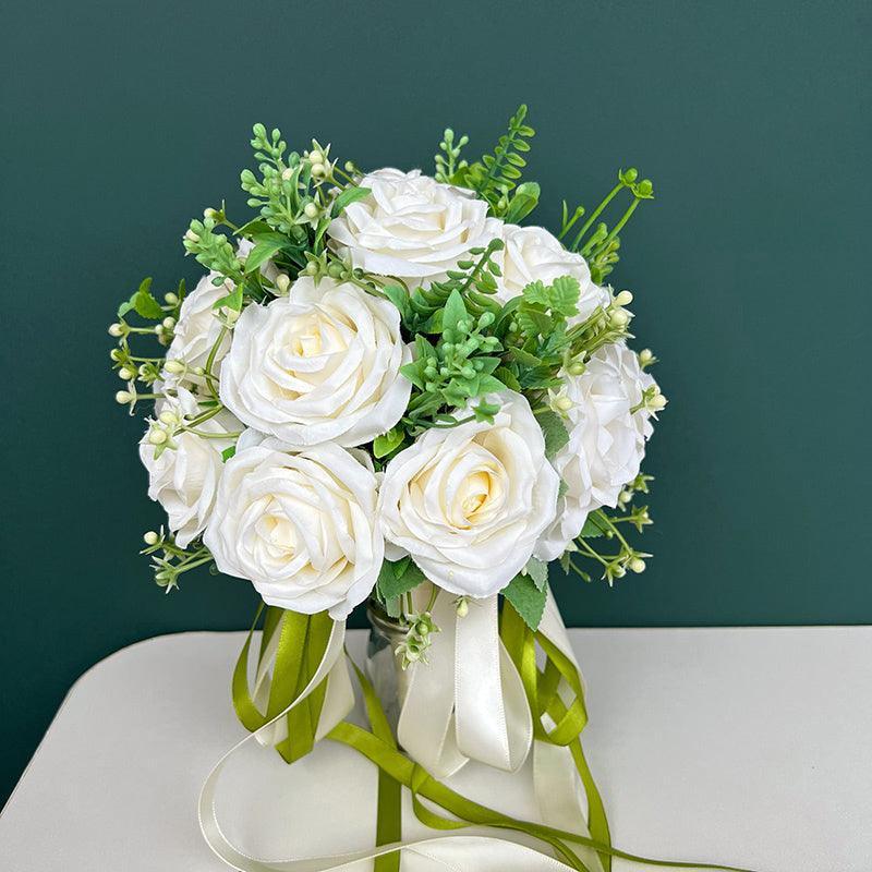 Simulation champagne roses European series pink bouquet bouquet travel photography - Uflower
