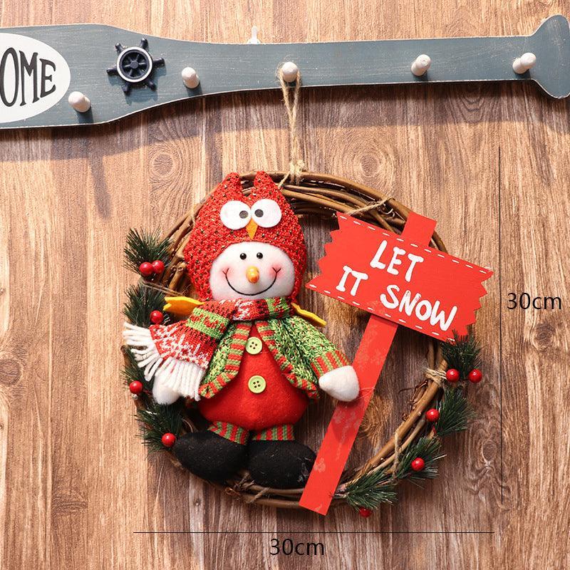New Christmas wreath door hanging store window Christmas decorations dolls - Uflower