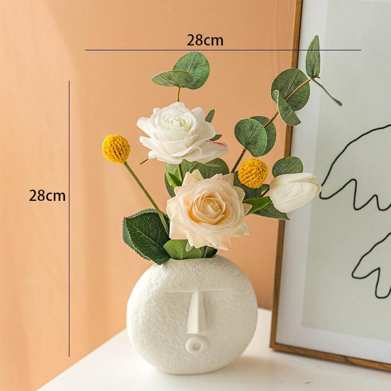 Hand feeling high simulation rose flower fake flower bouquet arrangement living room - Uflower