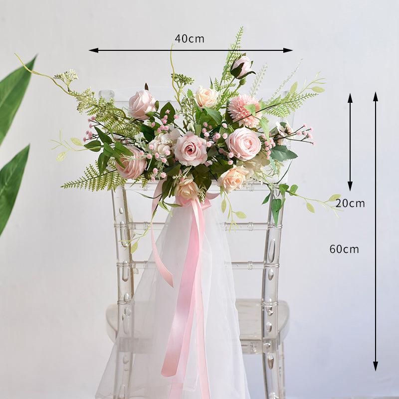 Simulated Wedding Chair Back Flower Living Room Restaurant Decoration - Uflower