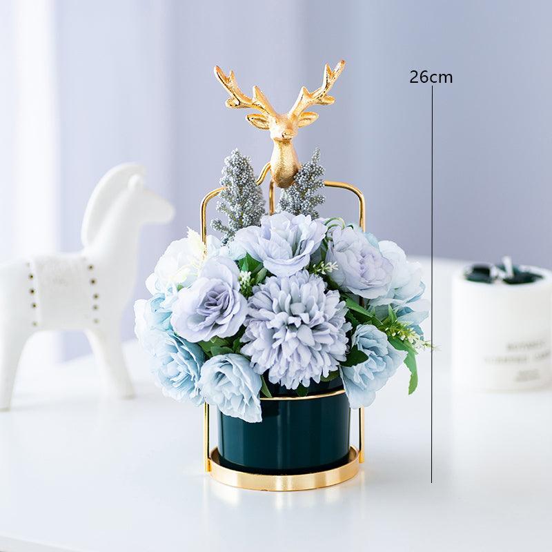 Silk flower bouquet living room TV cabinet desktop vase plus simulation flower - Uflower