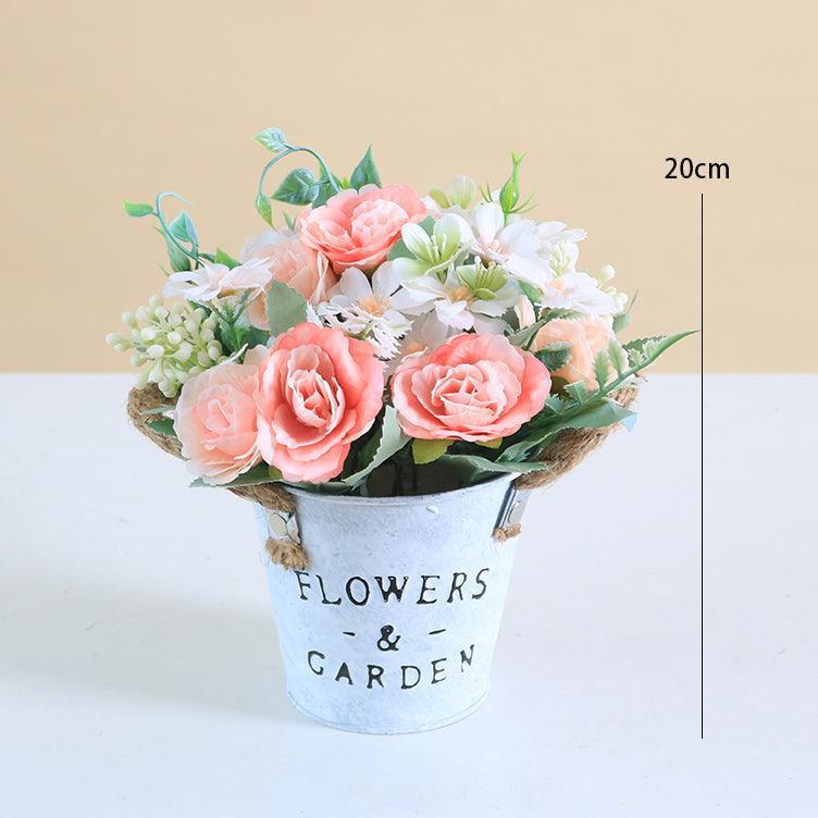 Vintage Iron Flower Pot Daisy Rose Pot Plant - Uflower