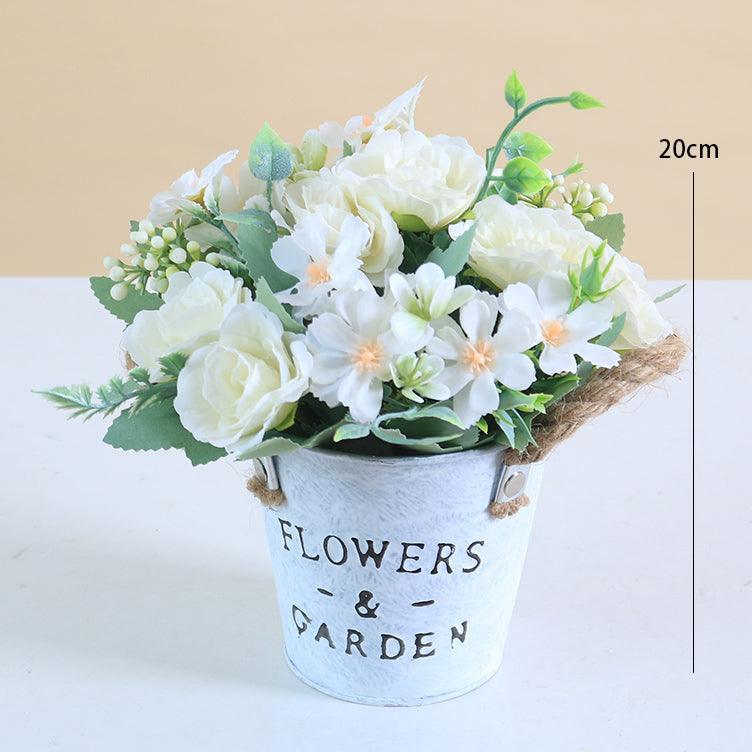Vintage Iron Flower Pot Daisy Rose Pot Plant - Uflower