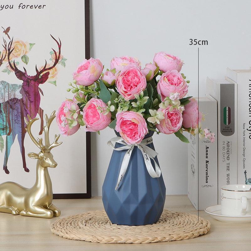 Rose Simulation Flower Modern Living Room Bouquet TV Cabinet Decorative Arrangement - Uflower