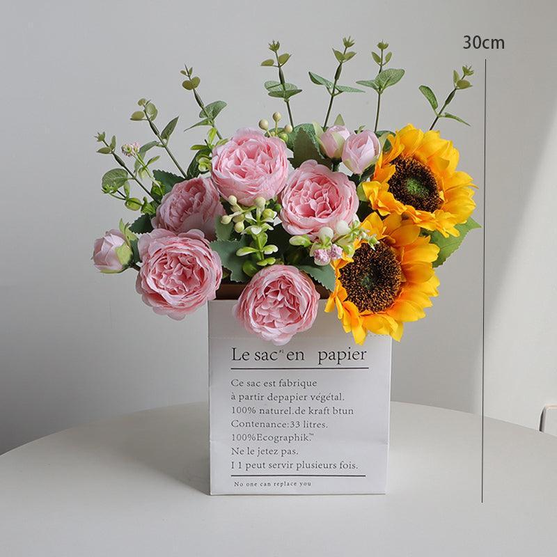 Rose Simulation Flower Modern Living Room Bouquet TV Cabinet Decorative Arrangement - Uflower