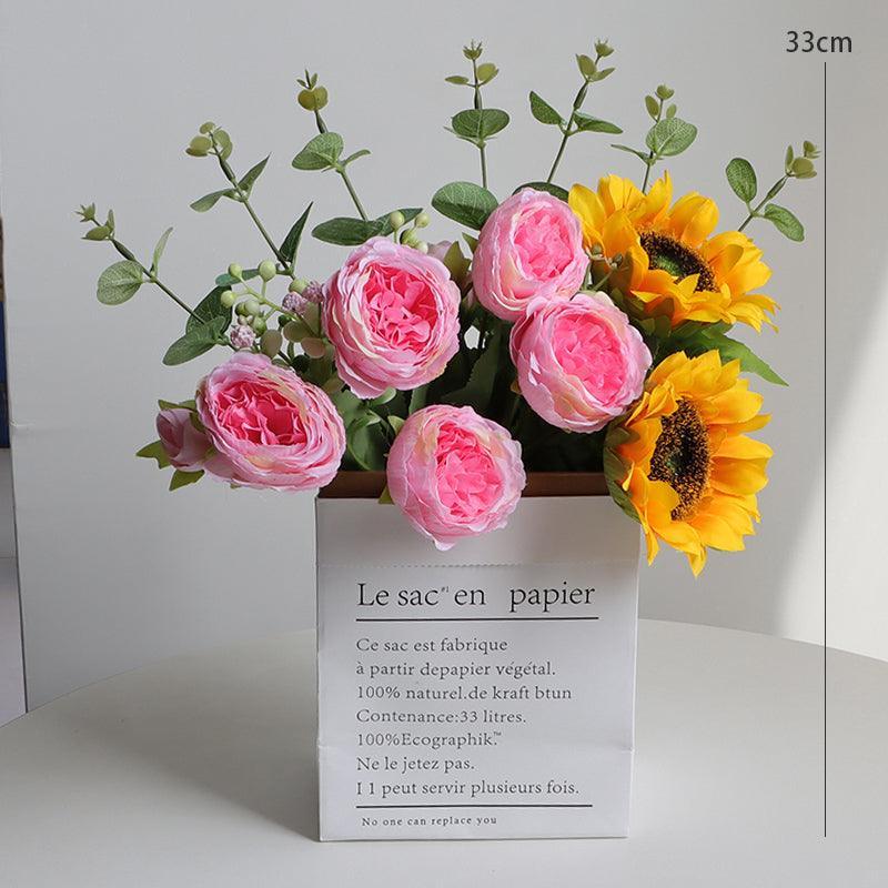 Rose Simulation Flower Modern Living Room Bouquet TV Cabinet Decorative Arrangement - Uflower