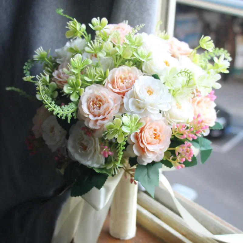 Simulation Perpetual Flower Bouquet Ribbon Bridal Wedding - Uflower