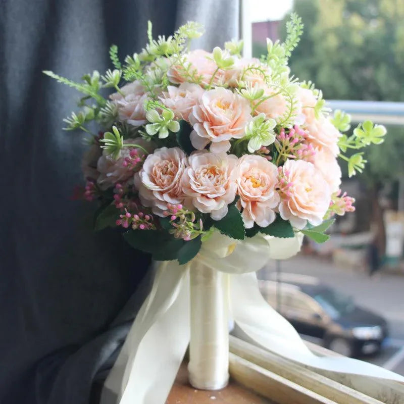 Simulation Perpetual Flower Bouquet Ribbon Bridal Wedding - Uflower