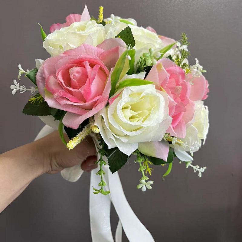 Hand bouquet senior photo simulation everlasting flower bouquet ribbon diy bride wedding - Uflower