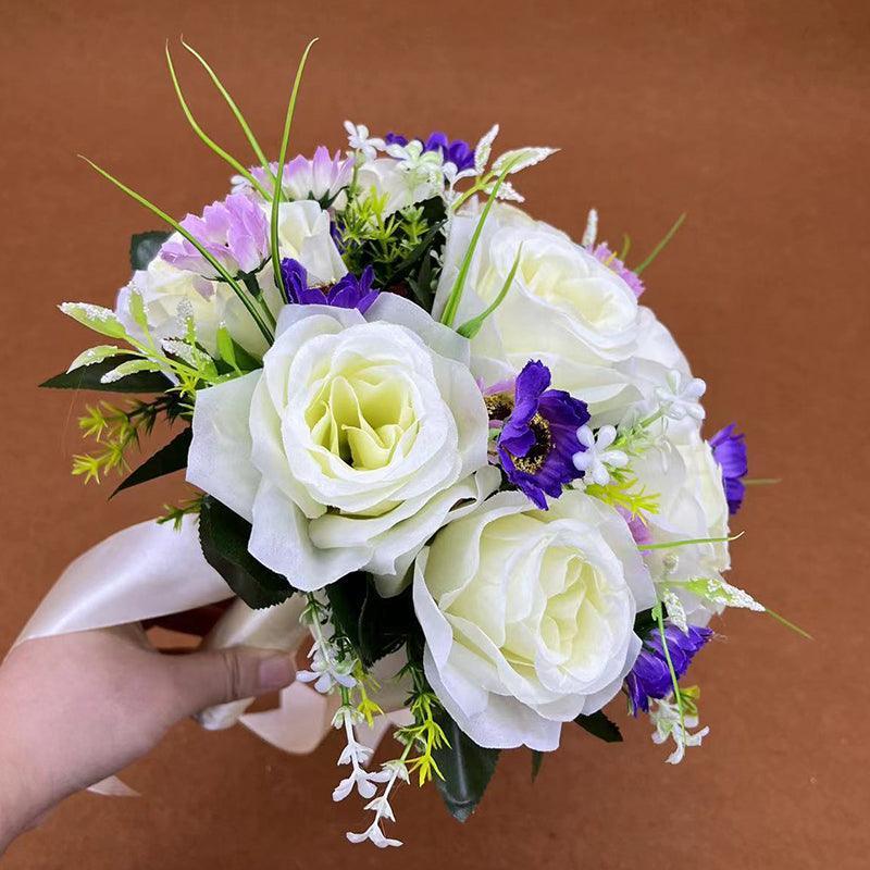 Hand bouquet senior photo simulation everlasting flower bouquet ribbon diy bride wedding - Uflower