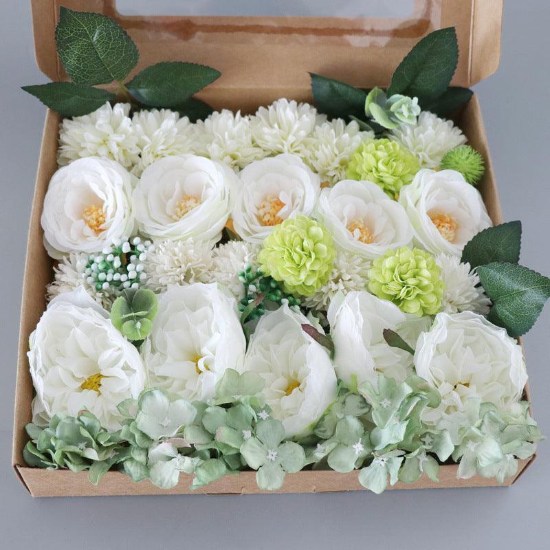 Spring White Green Simulation Flower Boxes - Uflower - Uflower