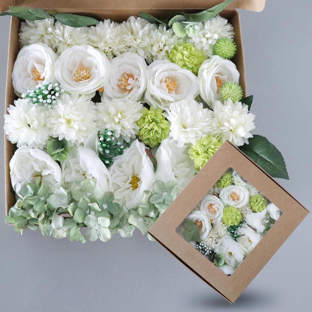 Spring White Green Simulation Flower Boxes - Uflower - Uflower