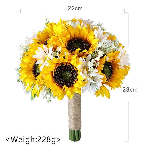 Round Bridal Bouquet in Sunflower - Uflower
