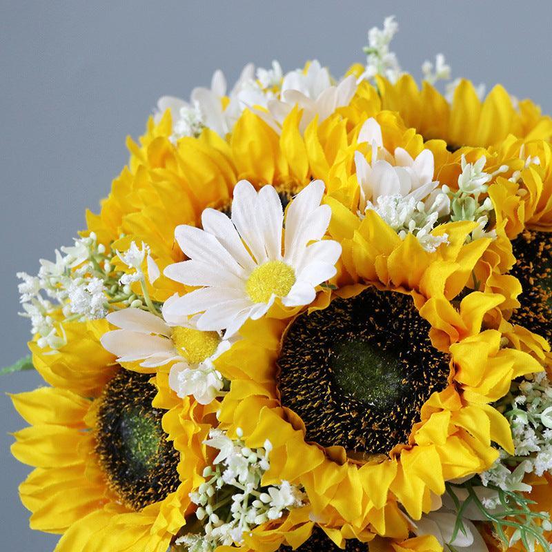 Round Bridal Bouquet in Sunflower - Uflower