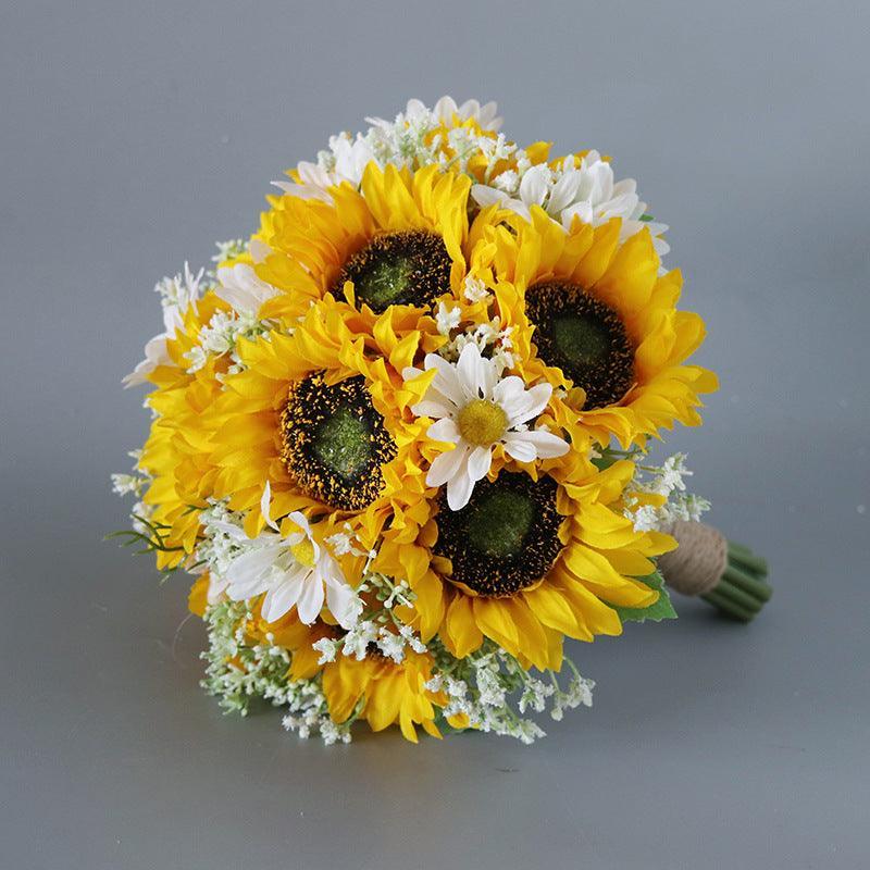 Round Bridal Bouquet in Sunflower - Uflower