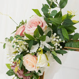 Uflower Pink Faux Flower Wall Backdrop Flower Row Decor SET80016 - Uflower