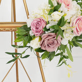 Uflower Pink Faux Flower Wall Backdrop Flower Row Decor SET80016 - Uflower