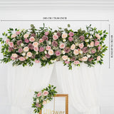 Uflower Pink Faux Flower Wall Backdrop Flower Row Decor SET80016 - Uflower