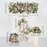 Uflower Pink Faux Flower Wall Backdrop Flower Row Decor SET80016 - Uflower