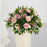 Uflower Pink Faux Flower Wall Backdrop Flower Row Decor SET80016 - Uflower