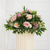 Uflower Pink Faux Flower Wall Backdrop Flower Row Decor SET80016 - Uflower