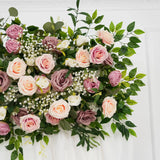 Uflower Pink Faux Flower Wall Backdrop Flower Row Decor SET80016 - Uflower