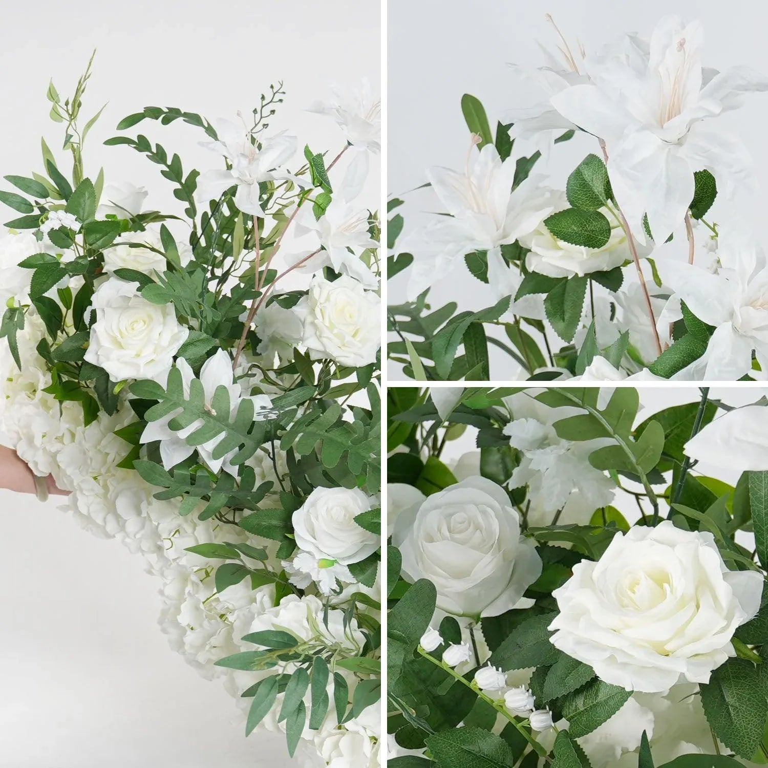 Uflower White Flower Corner Floral Decora Set SET80026