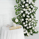 Uflower White Rose Green Leaf Ficus Leaf Square Floral Arches SET80002 - Uflower