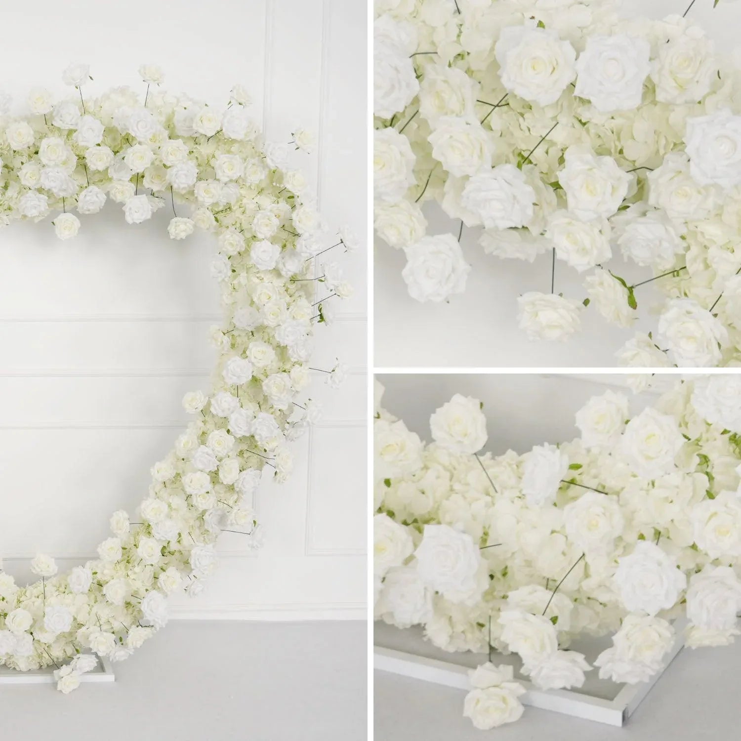 Uflower 2m*2m White Rose Heart-Shaped Arch Wedding Decor SET80011 - Uflower