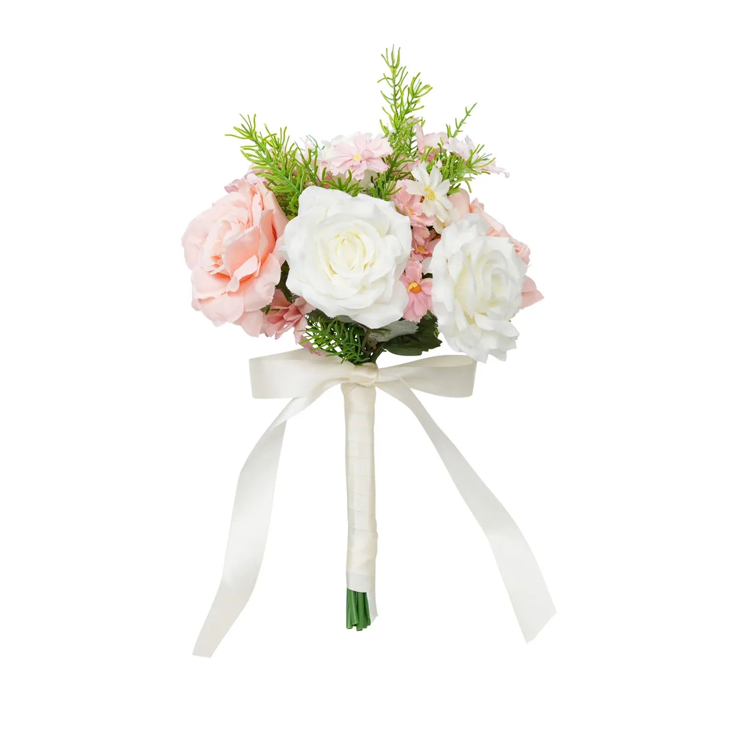 Uflower White and Pink bridal flowers bouquet MG80001-01 - Uflower
