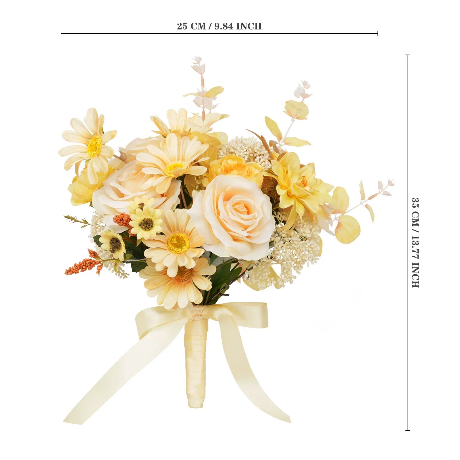 Uflower Yellow bridal flowers bouquets MG80003-01 - Uflower