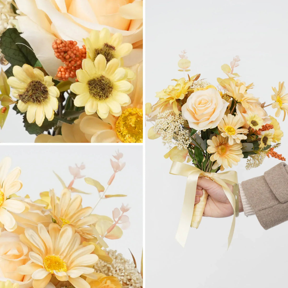 Uflower Yellow bridal flowers bouquets MG80003-01 - Uflower