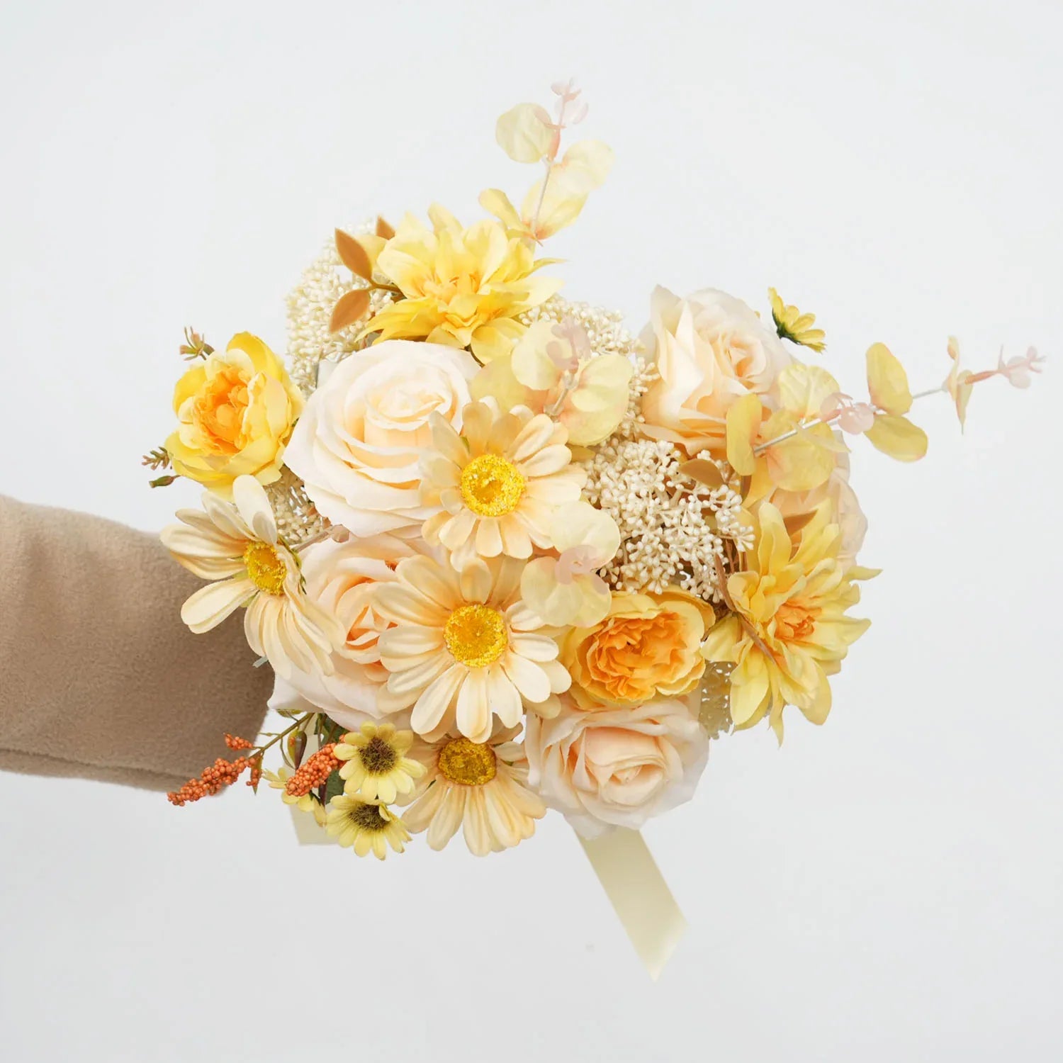 Uflower Yellow bridal flowers bouquets MG80003-01 - Uflower