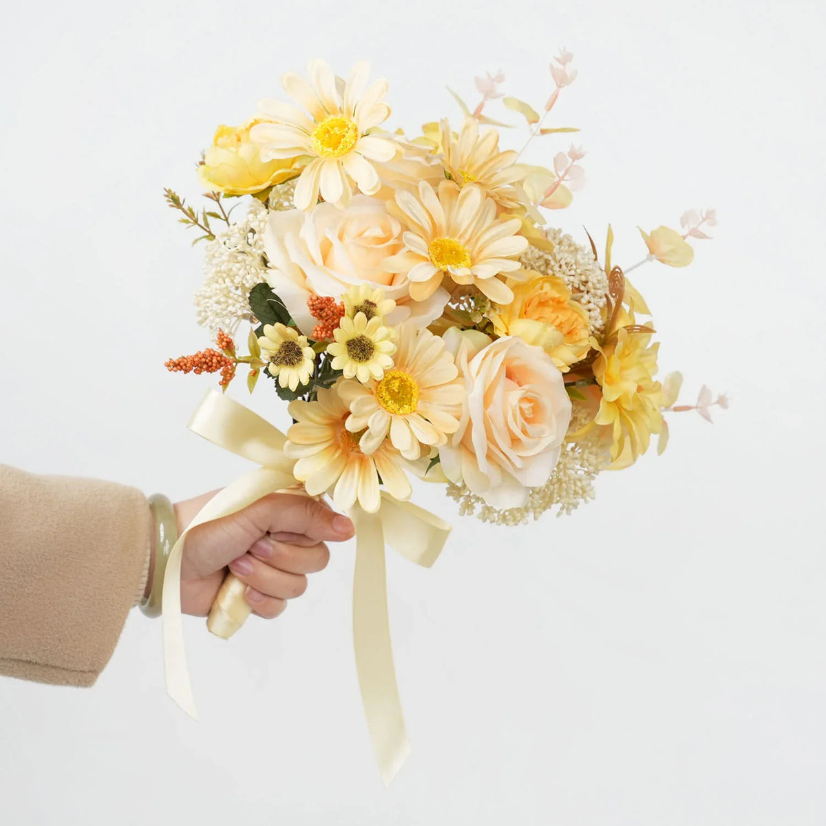 Uflower Yellow bridal flowers bouquets MG80003-01 - Uflower