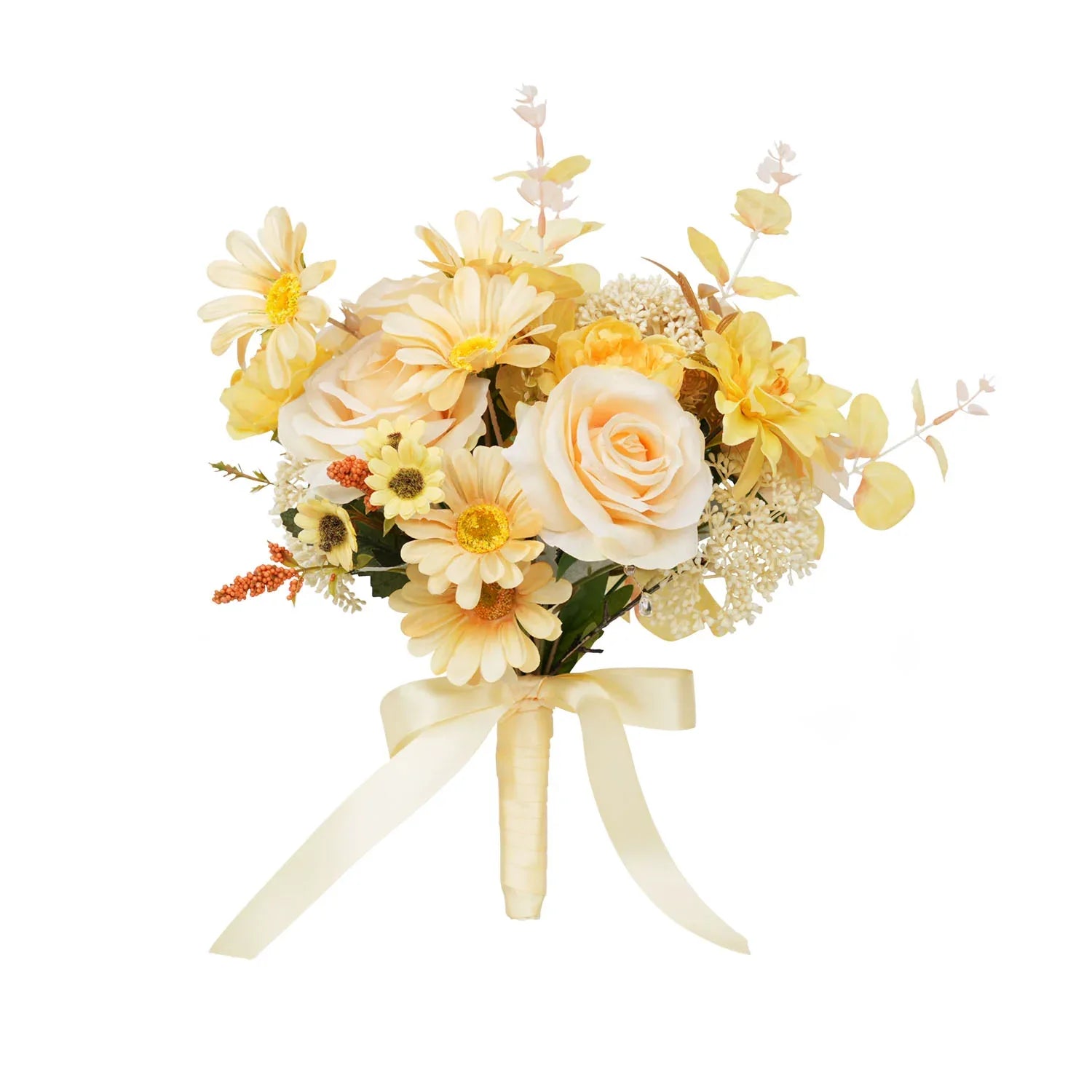 Uflower Yellow bridal flowers bouquets MG80003-01 - Uflower