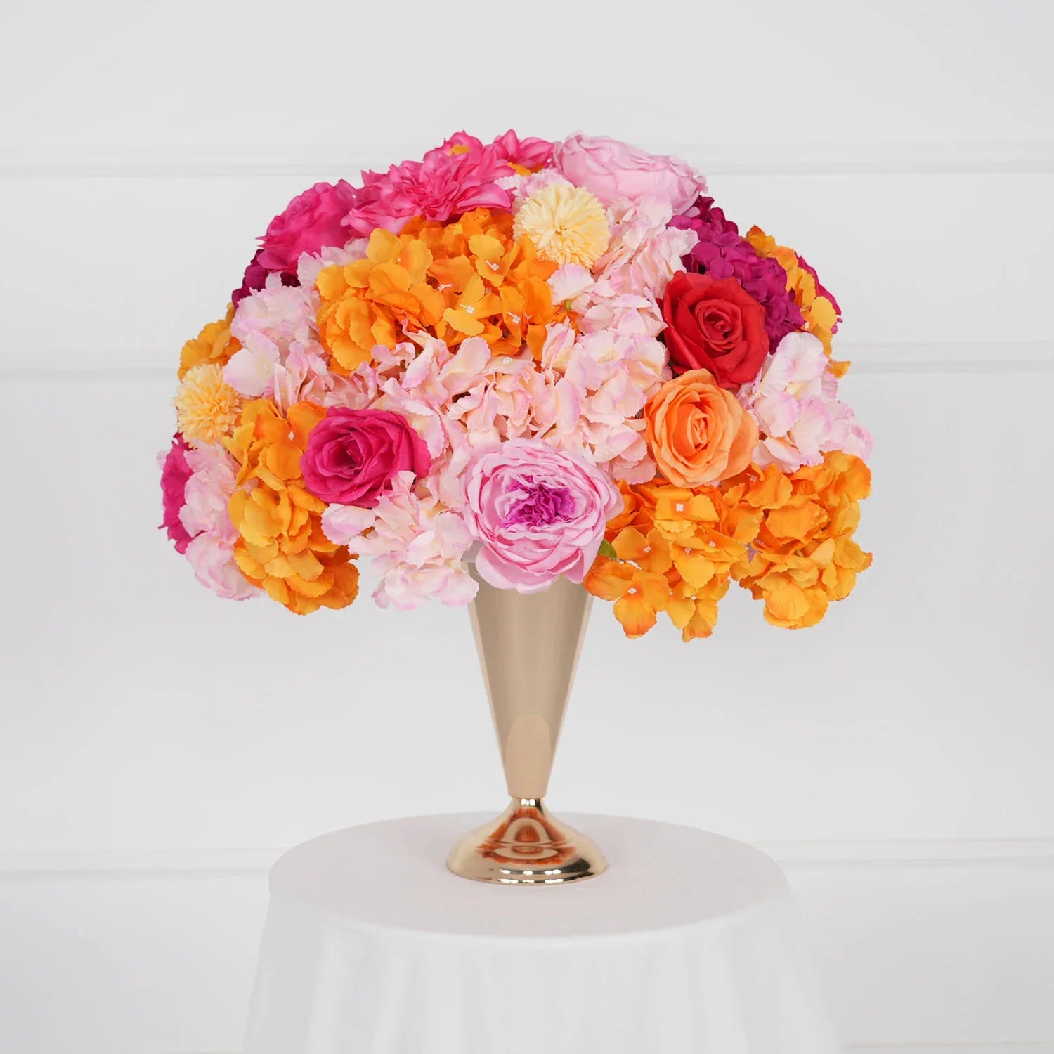 Uflower Artificial Orange Red Wedding KT Background Decor Flower Row SET80050 - Uflower