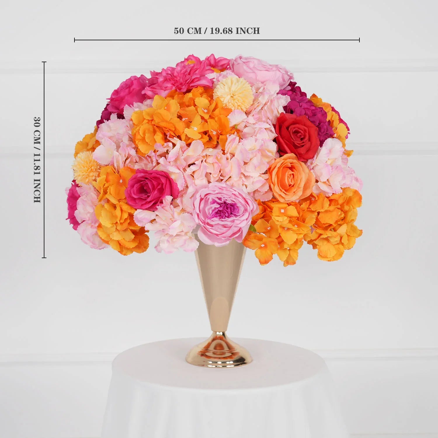 Uflower Artificial Orange Red Wedding KT Background Decor Flower Row SET80050 - Uflower