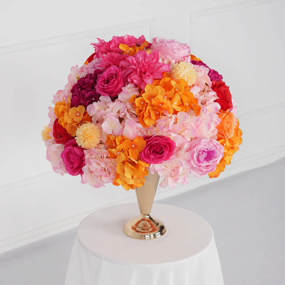 Uflower Artificial Orange Red Wedding KT Background Decor Flower Row SET80050 - Uflower