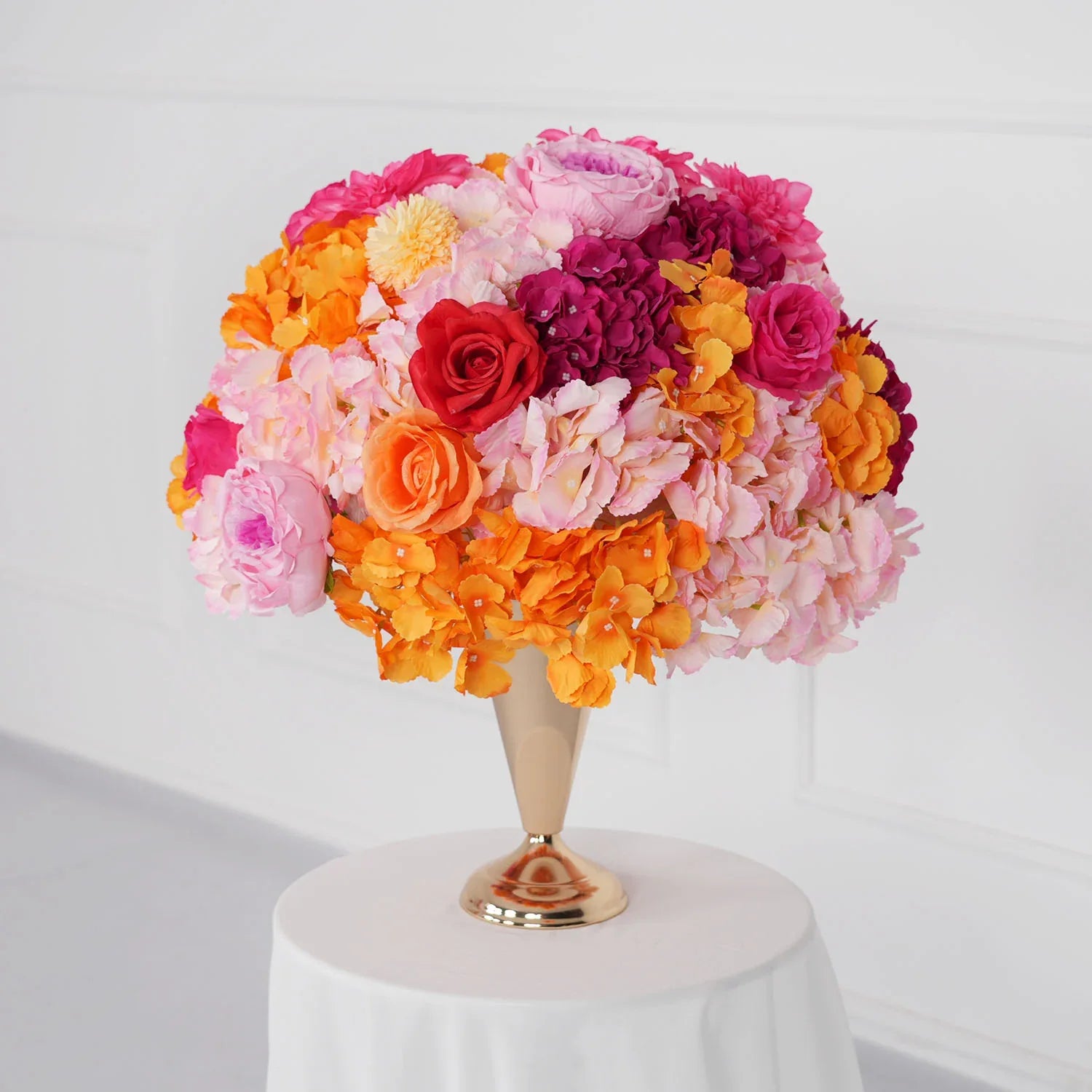 Uflower Artificial Orange Red Wedding KT Background Decor Flower Row SET80050 - Uflower