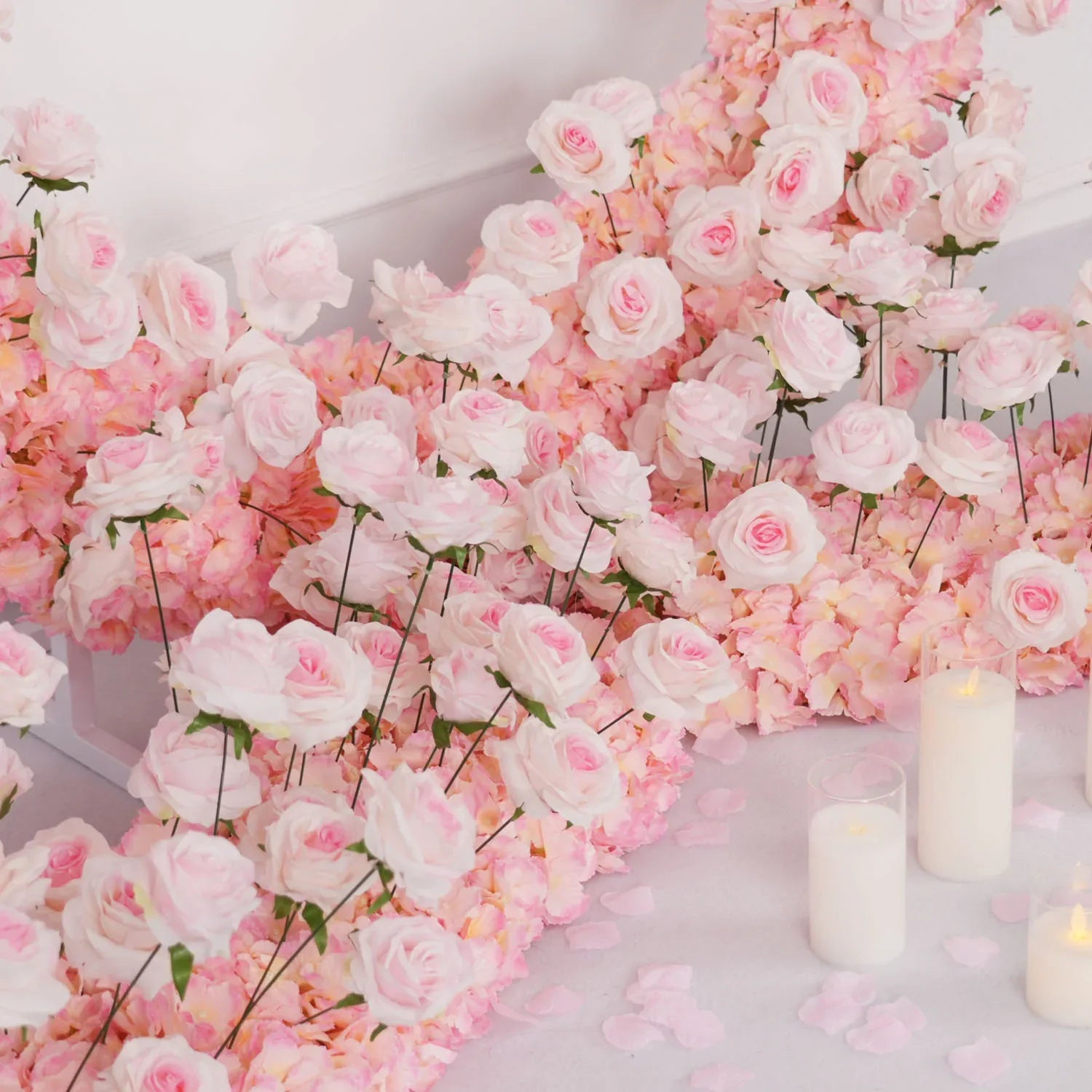 Uflower 2m*2m Pink Rose Wedding Heart-Shaped Arch Decor SET80003 - Uflower