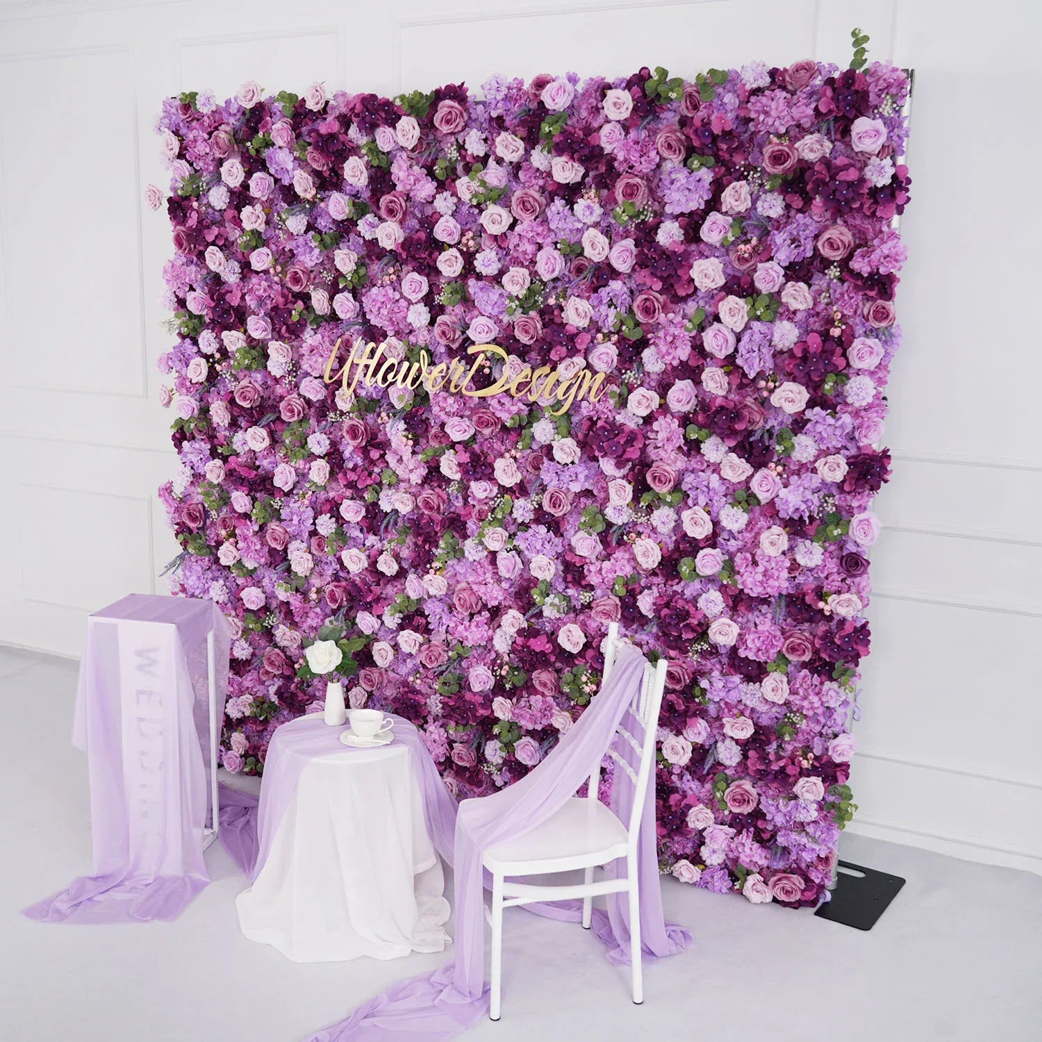 Uflower Purple Rose Flower Wall Backdrop Wedding Party Decoration SET80035 - Uflower